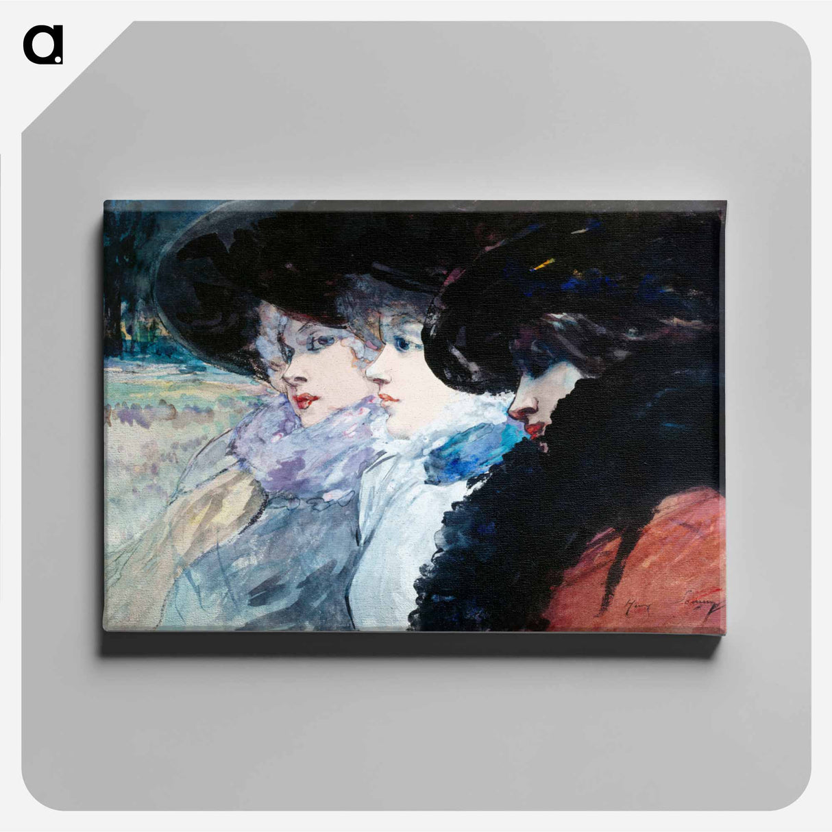 Three women in profile - アンリ ソム Canvas.
