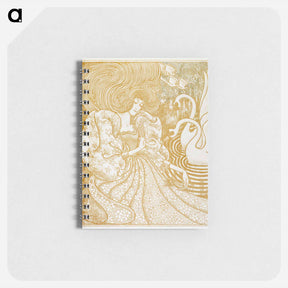 アートメモ帳-Woman with a Butterfly at a Pond with Two Swans - ヤン・トゥーロップ Memo.