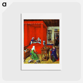 アートポストカード-The Birth of John the Baptist - ヤン ファン エイク Postcard.