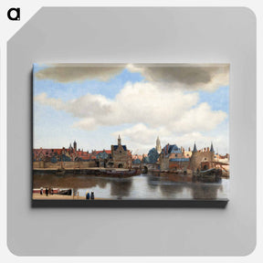 アートパネル-View of Delft - ヨハネス フェルメール Canvas.