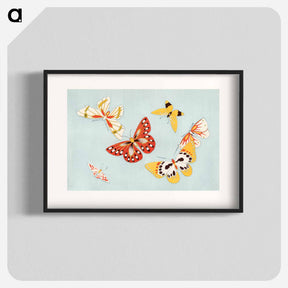 アートポスター-Japanese butterfly - 神坂 雪佳 Poster.