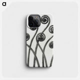 Adiantum pedatum (American Maiden-hair Fern) young fronds enlarged 8 times from Urformen der Kunst by Karl Blossfeldt - カール ブロスフェルト Phone Case.