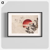 Katsushika Hokusai's birds and sunset - Katsushika Hokusai Poster.