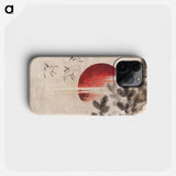 Katsushika Hokusai's birds and sunset - 葛飾 北斎 Phone Case.