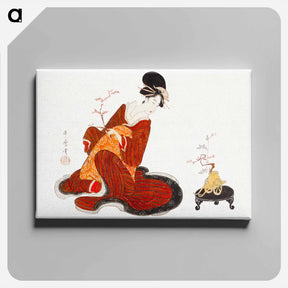 アートパネル-Japanese woman making a flower arrangement - 喜多川 歌麿 Canvas.