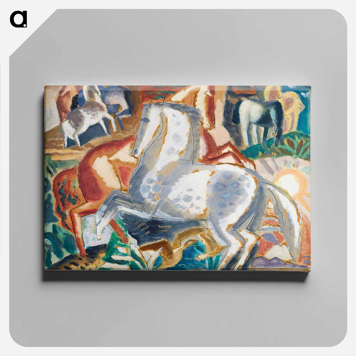 Horses in landscape - レオ ゲステル Canvas.