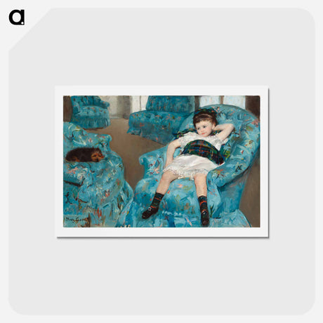 アートポストカード-Little Girl in a Blue Armchair - メアリー カサット Postcard.