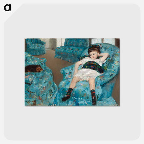 アートポストカード-Little Girl in a Blue Armchair - メアリー カサット Postcard.