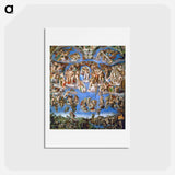 アートポストカード-The Last Judgment - ミケランジェロ ブオナローティ Postcard.
