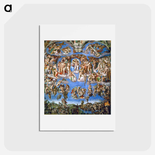 The Last Judgment - ミケランジェロ ブオナローティ Postcard.