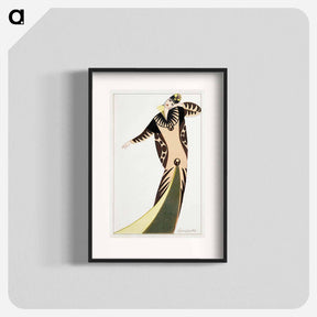アートポスター-Woman in a long tubular dress - オットー フリードリヒ カール レンデッケ Poster.