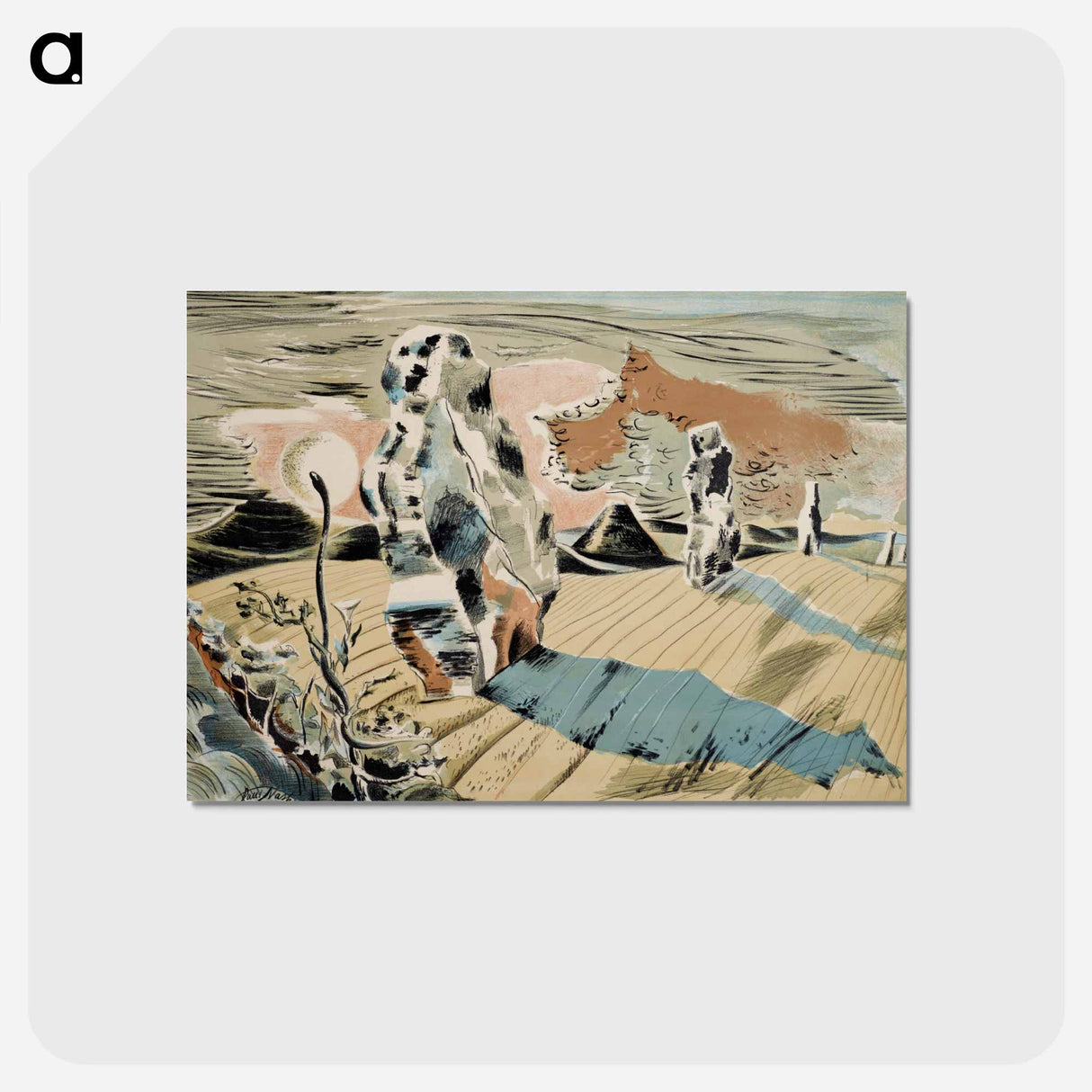 アートポストカード-Avebury - ポール ナッシュ Postcard.