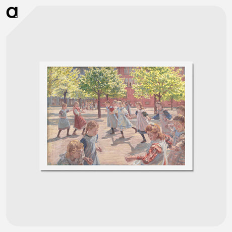 アートポストカード-Playing Children, Meadow Square
 - ピーター ハンセン Postcard.