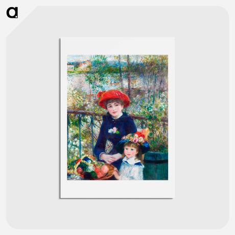 アートポストカード-Two Sisters (On the Terrace) - ピエール オーギュスト ルノワール Postcard.