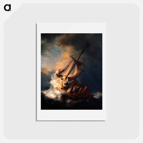 アートポストカード-The Storm on the Sea of Galilee - レンブラント ファン レイン Postcard.
