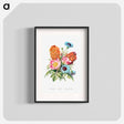 アートポスター-Blue Bottle, Dog Rose and Garden Anemone
 - 花言葉 Poster.