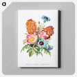 アートパネル-Blue Bottle, Dog Rose and Garden Anemone
 - 花言葉 Canvas.