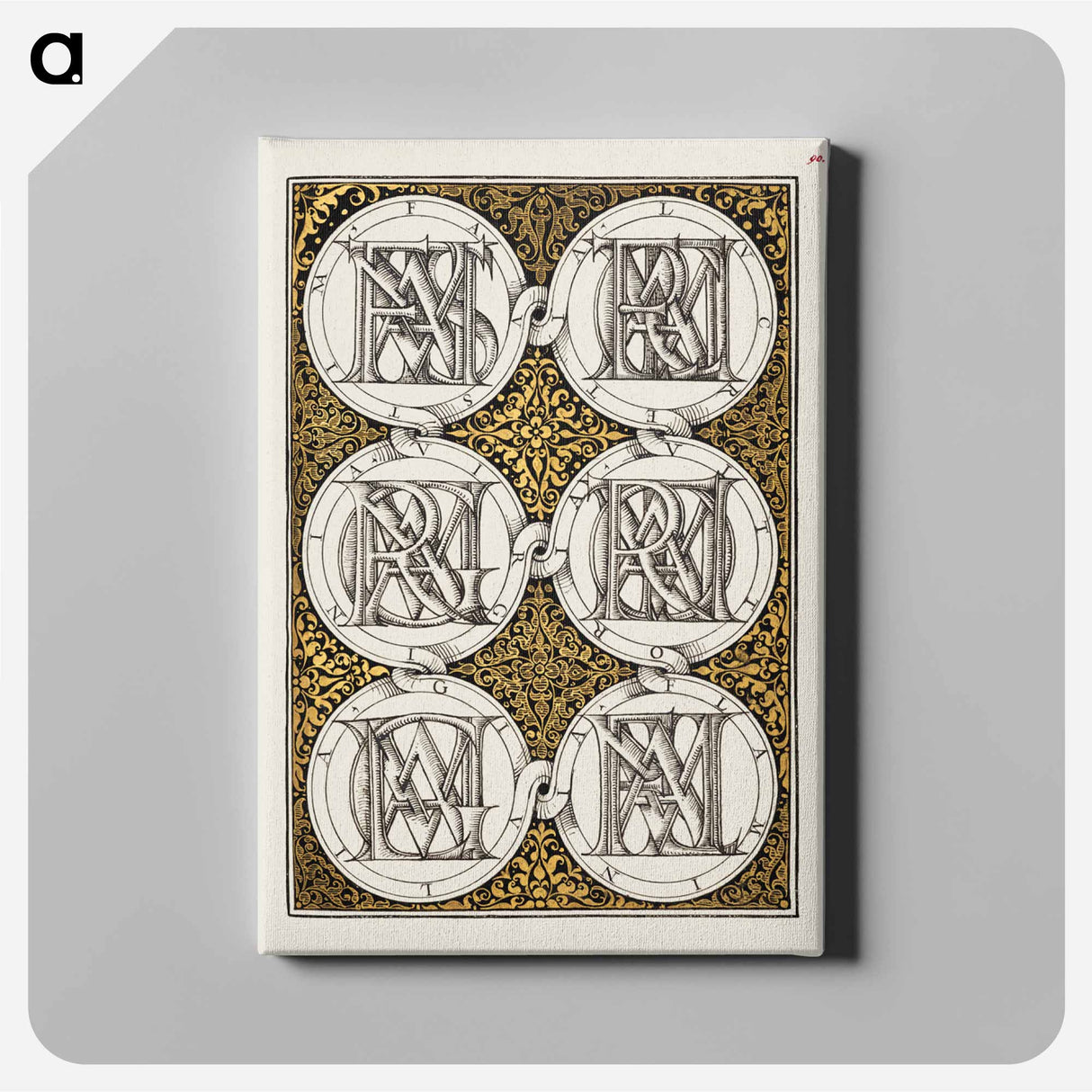 アートパネル-Superimposed Letters Spelling the Names of Illustrious Women of Ancient Rome
 - 書道のお手本 Canvas.