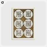 アートポストカード-Superimposed Letters Spelling the Names of Illustrious Women of Ancient Rome
 - 書道のお手本 Postcard.