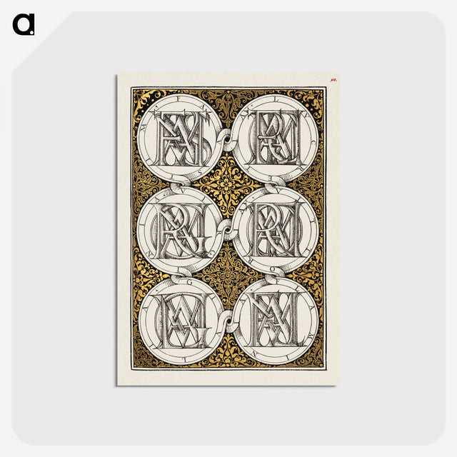 アートポストカード-Superimposed Letters Spelling the Names of Illustrious Women of Ancient Rome
 - 書道のお手本 Postcard.