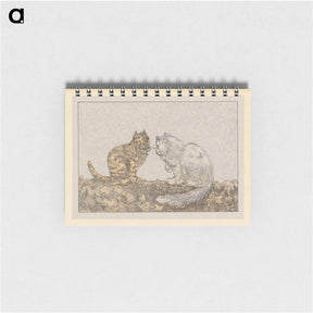 アートメモ帳-Twee katten op een muur - テオ ヴァン ホイテマ Memo.