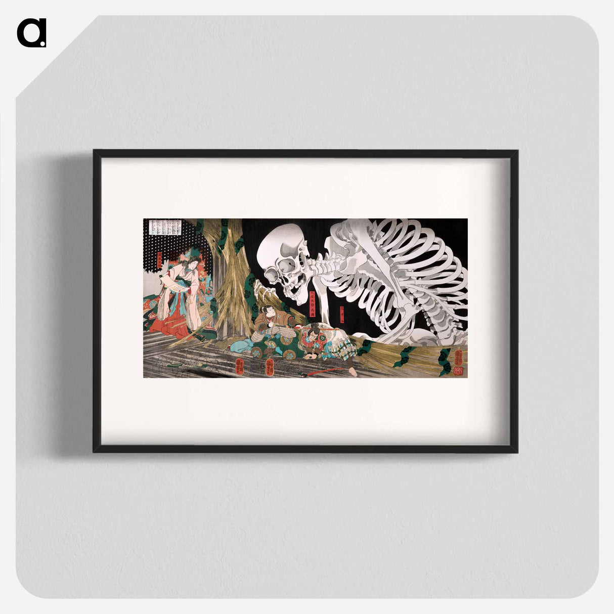 Mitsukuni Defying the Skeleton Specter - Utagawa Kuniyoshi Poster.