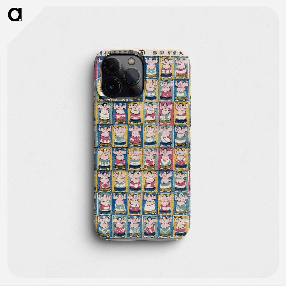 Sumo wrestlers - 歌川よしかず Phone Case.