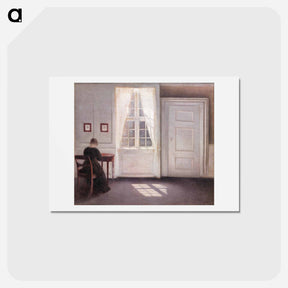 アートポストカード-Interior in Strandgade, Sunlight on the Floor - ヴィルヘルム ハンマースホイ Postcard.