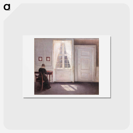 アートポストカード-Interior in Strandgade, Sunlight on the Floor - ヴィルヘルム ハンマースホイ Postcard.