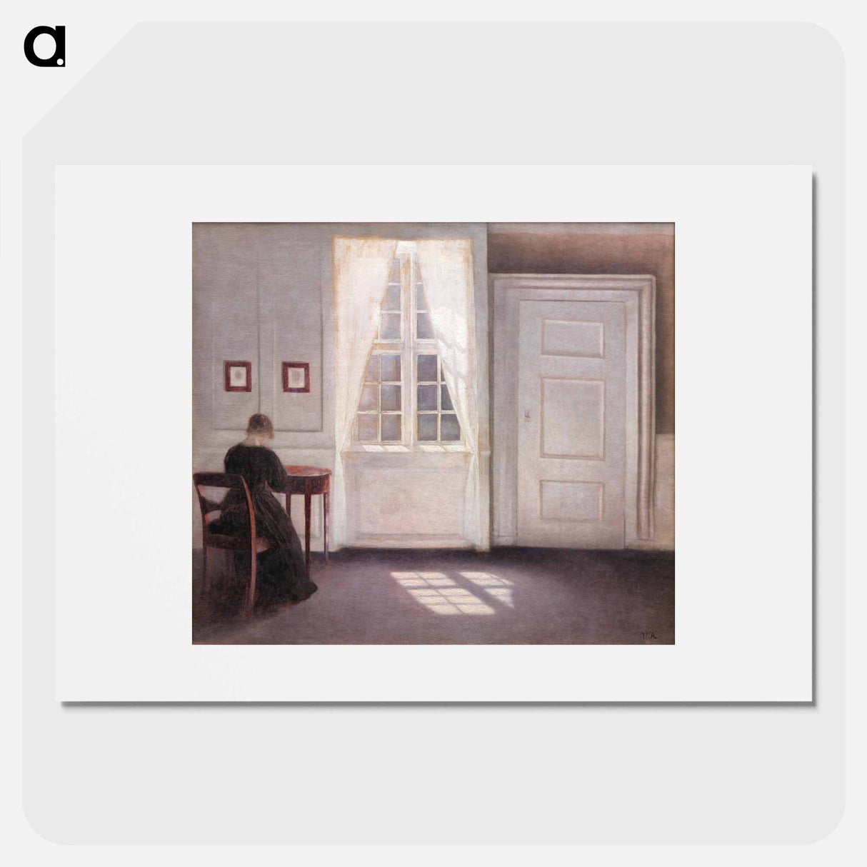 Interior in Strandgade, Sunlight on the Floor - Vilhelm Hammershøi Poster.