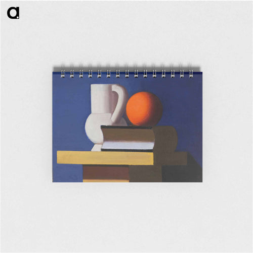 Arrangement with a white jug, orange, and book - Wilhelm Lundström Memo.