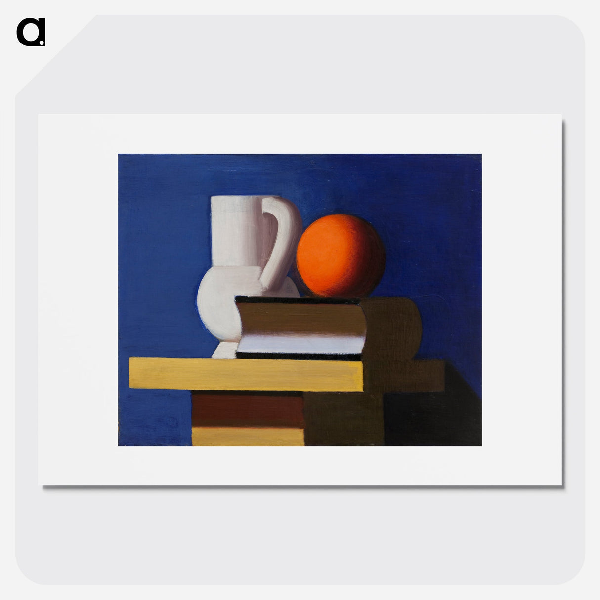 Arrangement with white jug, orange and book - ヴィルヘルム ルンドストローム Poster.