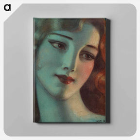 アートパネル-Head of girl with long blonde hair - ウワディスワフ テオドール ベンダ Canvas.