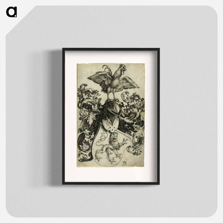 アートポスター-Coat of Arms with Lion and Rooster - アルブレヒト デューラー Poster.