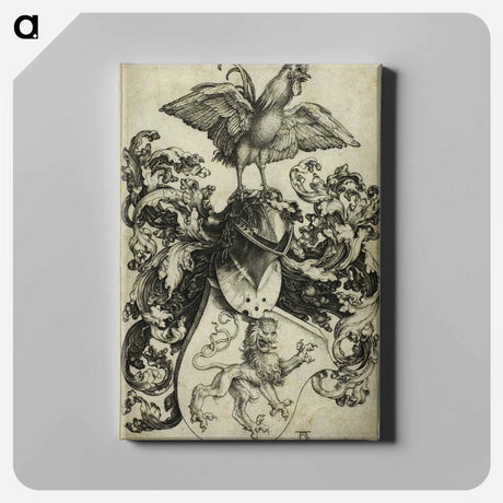 アートパネル-Coat of Arms with Lion and Rooster - アルブレヒト デューラー Canvas.