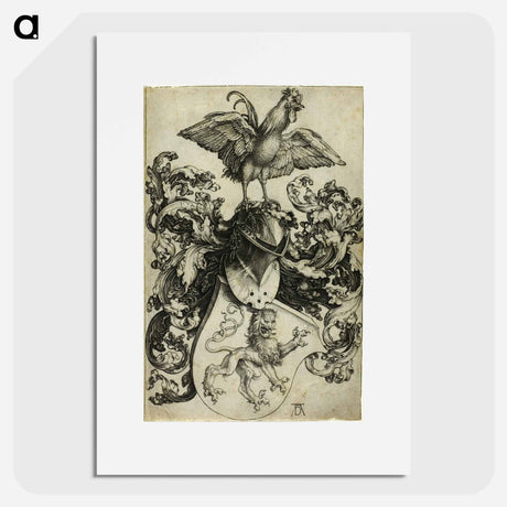 アートポスター-Coat of Arms with Lion and Rooster - アルブレヒト デューラー Poster.