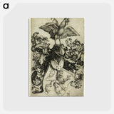 アートポストカード-Coat of Arms with Lion and Rooster - アルブレヒト デューラー Postcard.