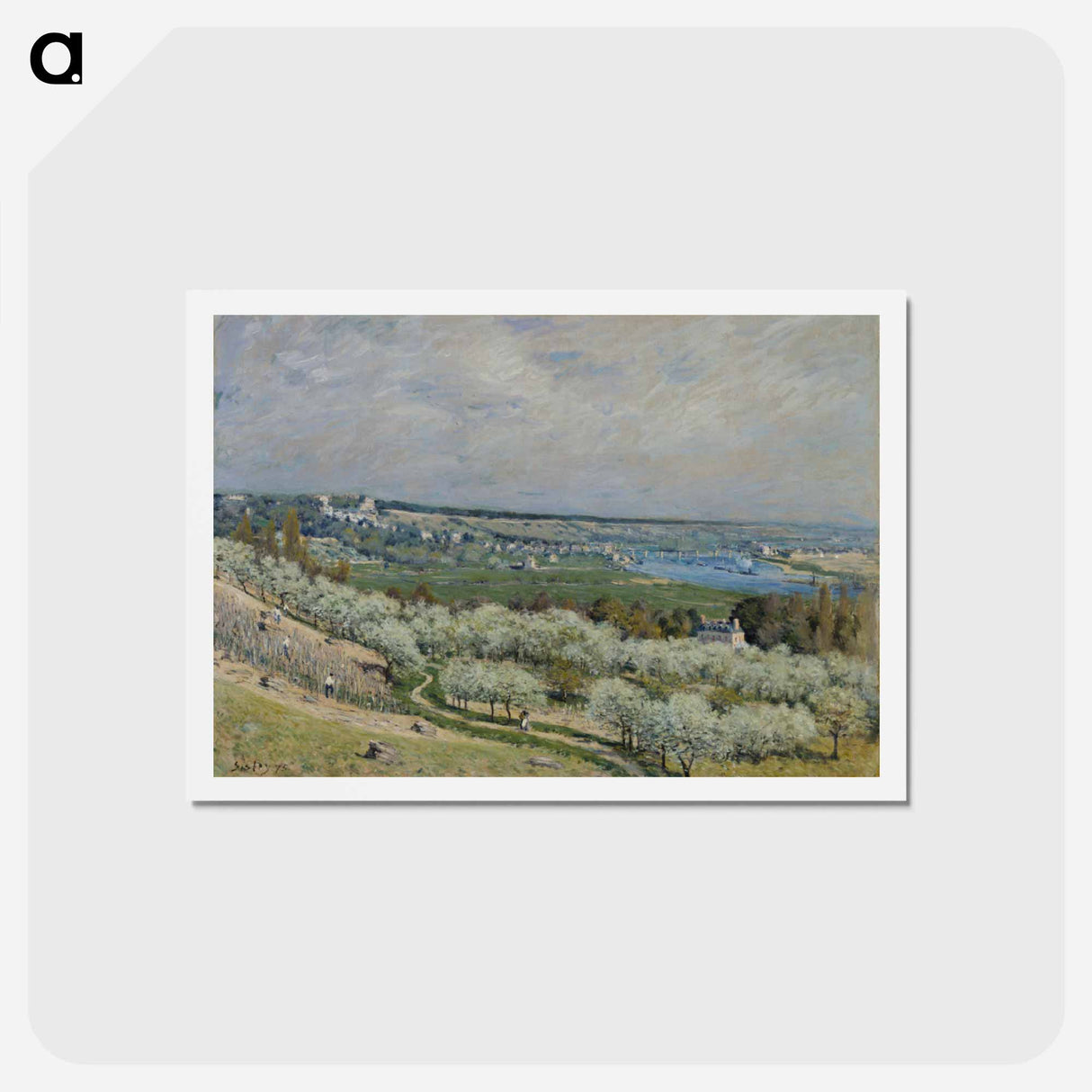 アートポストカード-The Terrace at Saint-Germain, Spring - アルフレッド シスレー Postcard.