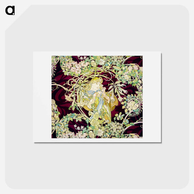 アートポストカード-Femme à marguerite - アルフォンス ミュシャ Postcard.