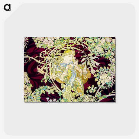 アートポストカード-Femme à marguerite - アルフォンス ミュシャ Postcard.