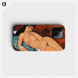 Nude on a Blue Cushion - アメデオ モディリアーニ Phone Case.