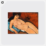 Nude on a Blue Cushion - アメデオ モディリアーニ Postcard.