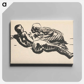 アートパネル-Sketchbook 19 two reclining figures - アーノルド ピーター ワイズ クビンチャン Canvas.