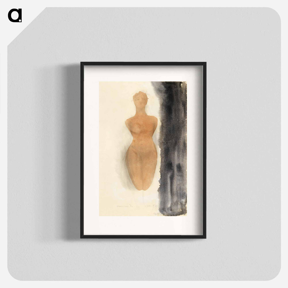 Naked woman showing her breasts, vintage nude illustration - Auguste Rodin Poster.