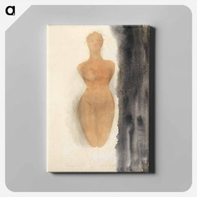 アートパネル-Naked woman showing her breasts, vintage nude illustration - オーギュスト ロダン Canvas.