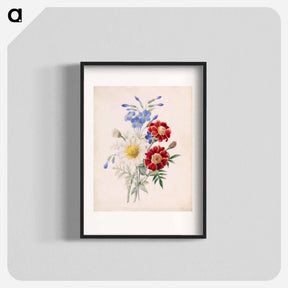 アートポスター-Red and Blue Flowers and White Daisy
 - バーンズ・コレクション Poster.