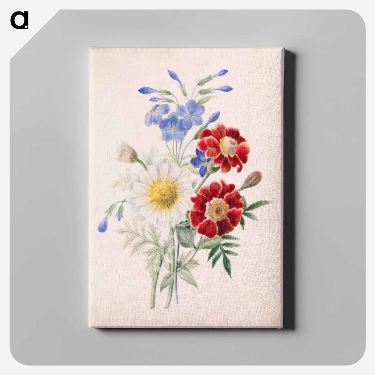 アートパネル-Red and Blue Flowers and White Daisy
 - バーンズ・コレクション Canvas.
