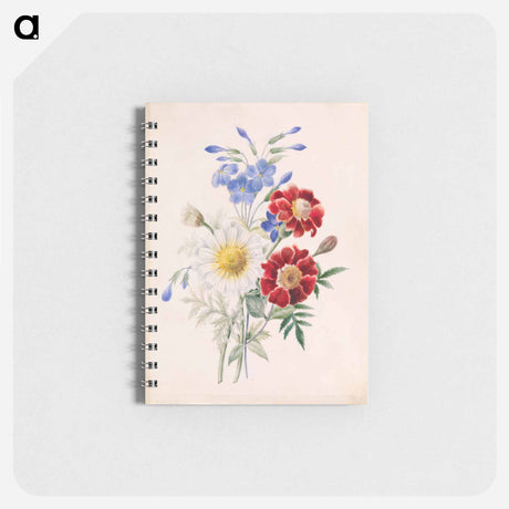 アートメモ帳-Red and Blue Flowers and White Daisy
 - バーンズ・コレクション Memo.