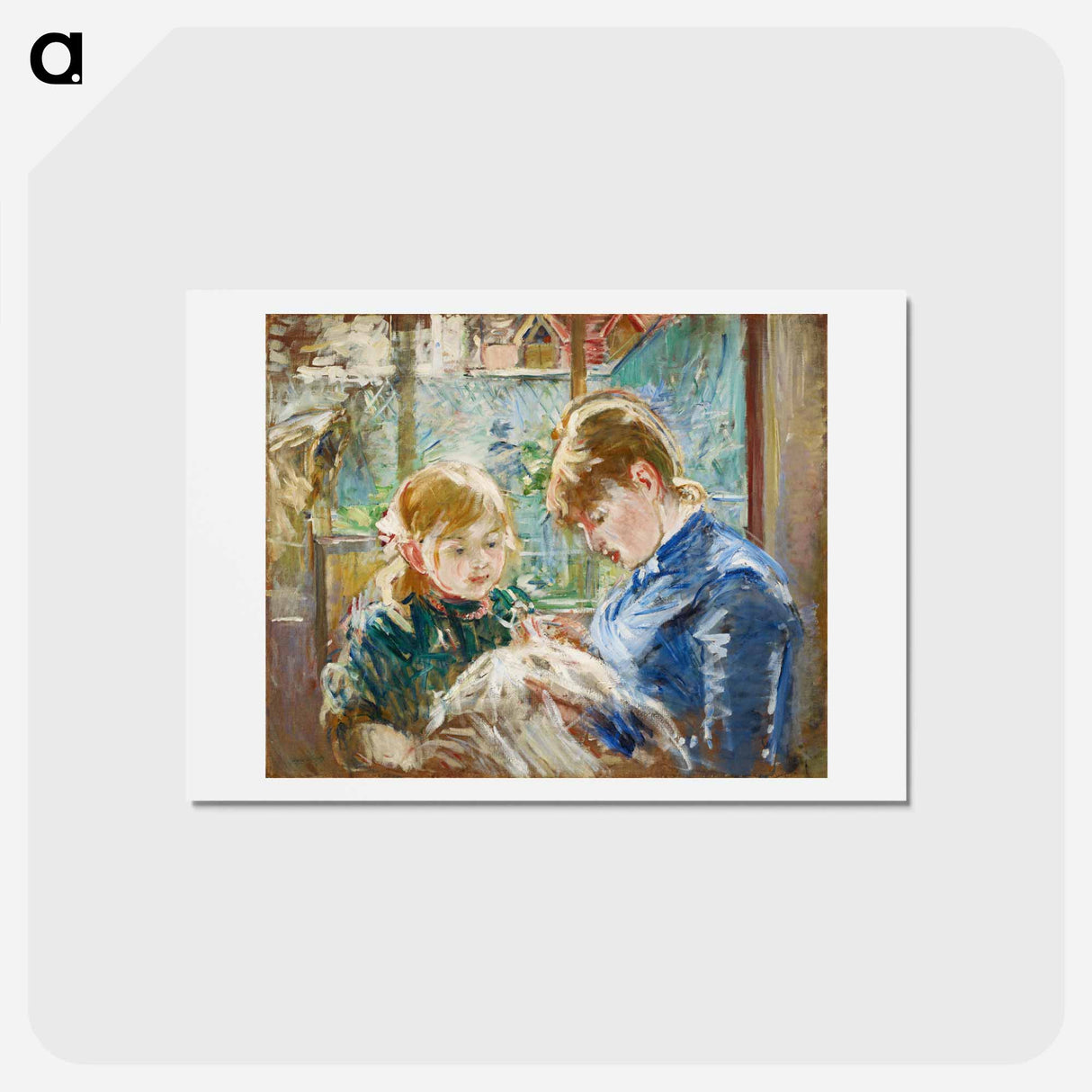アートポストカード-The Artist's Daughter, Julie, with her Nanny
 - ベルト モリゾ Postcard.