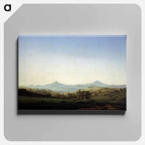 アートパネル-Bohemian Landscape with Mount Milleschauer - カスパー ダーヴィト フリードリヒ Canvas.